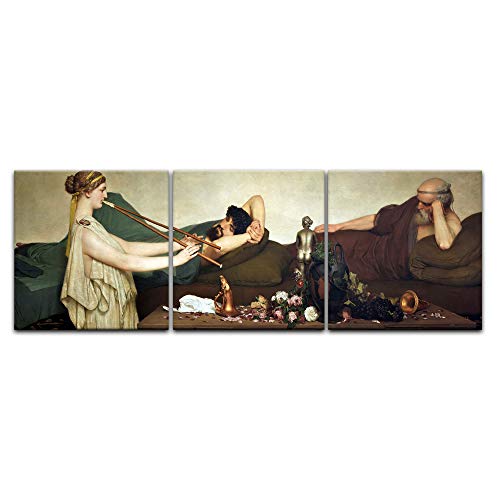 Bilderdepot24 Cuadro en lienzo | Lawrence Alma-Tadema Siesta en 180 x 60 cm, varias piezas, panorámico, XXL | Decoración de pared para vivienda antigua maestros | 181253 – 180 x 60 cm