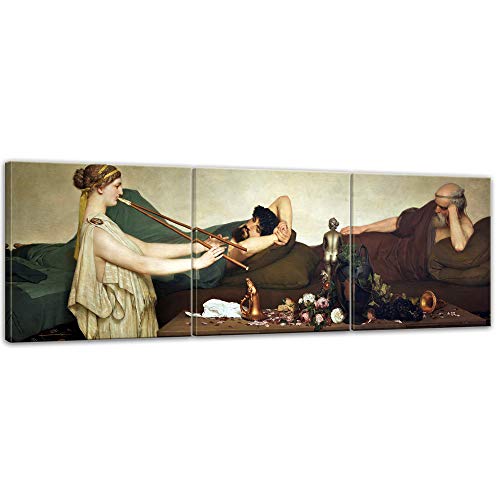 Bilderdepot24 Cuadro en lienzo | Lawrence Alma-Tadema Siesta en 180 x 60 cm, varias piezas, panorámico, XXL | Decoración de pared para vivienda antigua maestros | 181253 – 180 x 60 cm