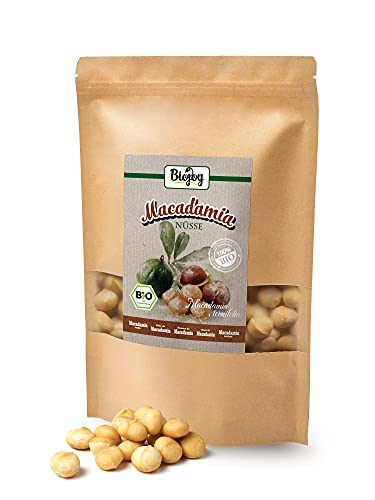 Biojoy Nueces de Macadamia orgánicas, crudas y enteras sin tostar y sin sal (1 kg)