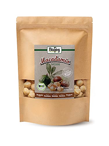 Biojoy Nueces de Macadamia orgánicas, crudas y enteras sin tostar y sin sal (1 kg)