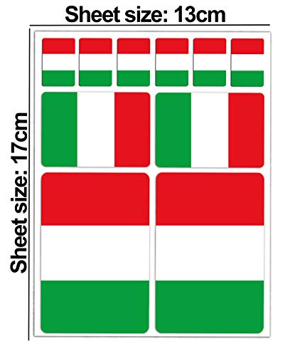 Biomar Labs® 10pcs Pegatina Italia Bandera Italy Flag Vinilo Adhesivo Coches Cascos Motos Ciclomotores Bicicletas Ordenador Portátil D 14