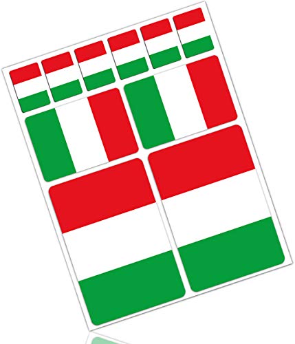 Biomar Labs® 10pcs Pegatina Italia Bandera Italy Flag Vinilo Adhesivo Coches Cascos Motos Ciclomotores Bicicletas Ordenador Portátil D 14