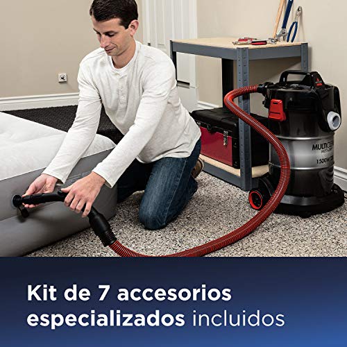 BISSELL Aspiradora multiusos 2026M MultiClean, aspiradora en seco y húmedo con función de soplador, 1500 W, juego de accesorios de 7 piezas, 23 l