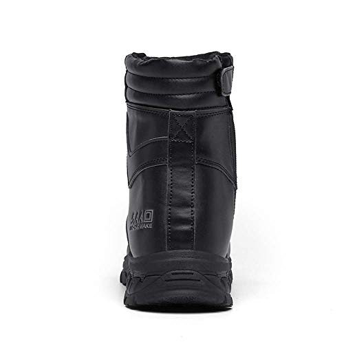 Bititger - Botas de desierto militares de piel, impermeables, con cremallera, botas tácticas y de combate para hombre, para patrullas, de seguridad, para policías, color Negro, talla 42 1/3 EU