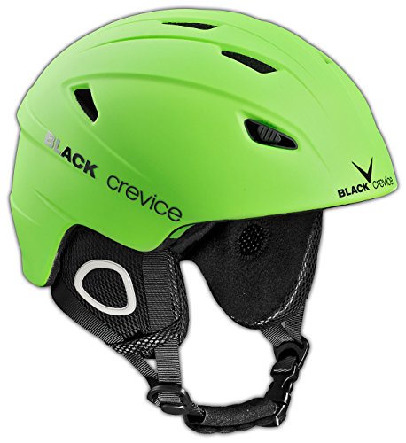 BLACK CREVICE Casco de esquí Kitzbühel I Casco de esquí de diseño Deportivo para Hombre y Mujer I Casco de esquí de policarbonato Transpirable I Talla Ajustable (L, Negro/Amarillo)