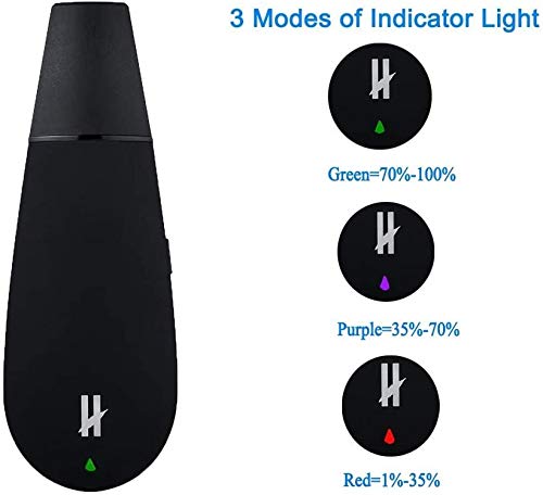 BLK vaporizador de hierba seca con mayor cámara de cerámica portátil e-cigarrillo kits de hierbas secas - Sin nicotina / sin líquido