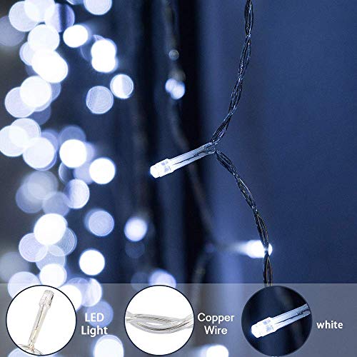 BLOOMWIN Guirnaldas Cortina de Luces 256 LED 6m * 1m 6V Bajo Voltaje con 8 modos Luces de Navidad Cadena Hadas Interior Exterior para Navidad,Boda, Fiesta,Jardín,Ventana, Pared,Balcón