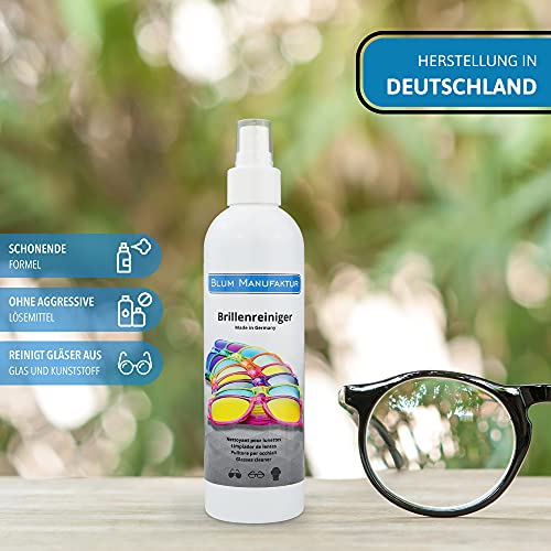 Blum – Limpiador de gafas, 250 ml, limpieza sin rayas de todo tipo de gafas, gafas de sol, accesorios de lectura y más