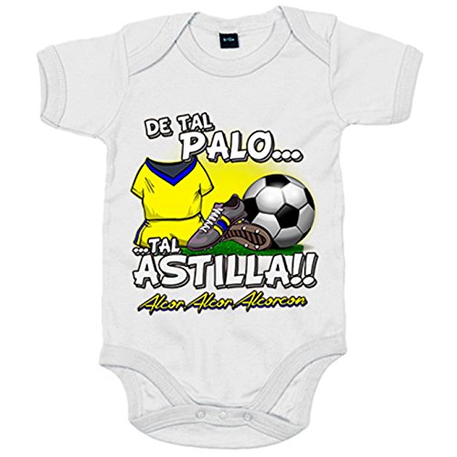 Body bebé de tal palo tal astilla de Alcorcón para aficionado al fútbol - Blanco, Talla única 12 meses