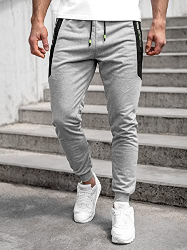 BOLF Hombre Pantalón Deportivo Pantalones De Chándal Jogger Pantalones Holgados de Deporte Running Entrenamiento Fitness Jogging Slim fit Estilo Urbano K10223 Gris XL [6F6]