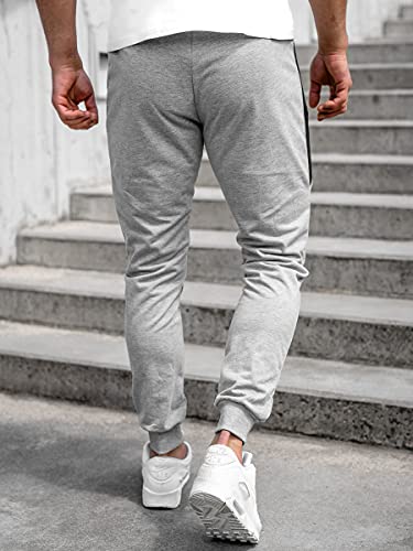 BOLF Hombre Pantalón Deportivo Pantalones De Chándal Jogger Pantalones Holgados de Deporte Running Entrenamiento Fitness Jogging Slim fit Estilo Urbano K10223 Gris XL [6F6]