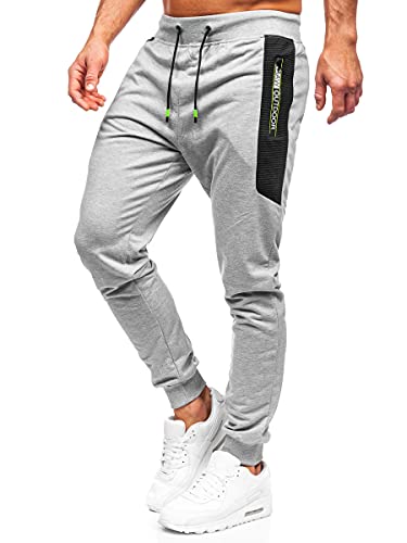 BOLF Hombre Pantalón Deportivo Pantalones De Chándal Jogger Pantalones Holgados de Deporte Running Entrenamiento Fitness Jogging Slim fit Estilo Urbano K10223 Gris XL [6F6]