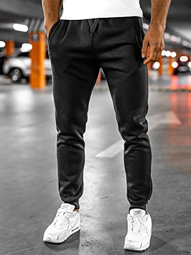 BOLF Hombre Pantalón Deportivo Pantalones De Chándal Jogger Pantalones Holgados de Deporte Running Entrenamiento Fitness Jogging Slim fit Estilo Urbano XW01 Negro M [6F6]