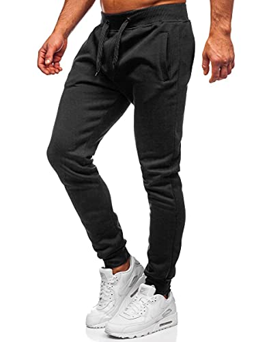 BOLF Hombre Pantalón Deportivo Pantalones De Chándal Jogger Pantalones Holgados de Deporte Running Entrenamiento Fitness Jogging Slim fit Estilo Urbano XW01 Negro M [6F6]