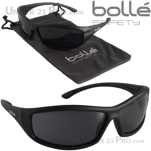 Bollé SOLIPSF - Gafas de seguridad de cristal ahumado, talla única, color negro