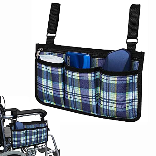 Bolsa Silla Movilidad, Bolsa Transporte Silla Ruedas, Accesorios Sillas Ruedas Bolsa, Oxford Bolsa de Almacenamiento Sillas Ruedas con Bolsillos para Silla Ruedas Eléctrica, Scooter, Andador, Azul