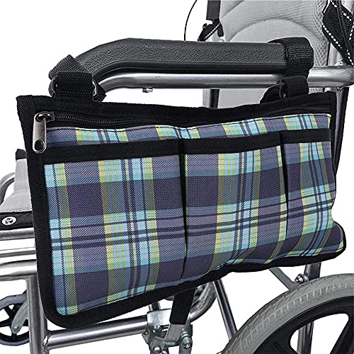 Bolsa Silla Movilidad, Bolsa Transporte Silla Ruedas, Accesorios Sillas Ruedas Bolsa, Oxford Bolsa de Almacenamiento Sillas Ruedas con Bolsillos para Silla Ruedas Eléctrica, Scooter, Andador, Azul