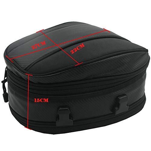 Bolso del Paquete del Cuero de la Cola del Asiento Trasero de la Motocicleta Bolsa de Equipaje Extensible PU Impermeable 7.5-10L Capacidad para Ajuste Universal