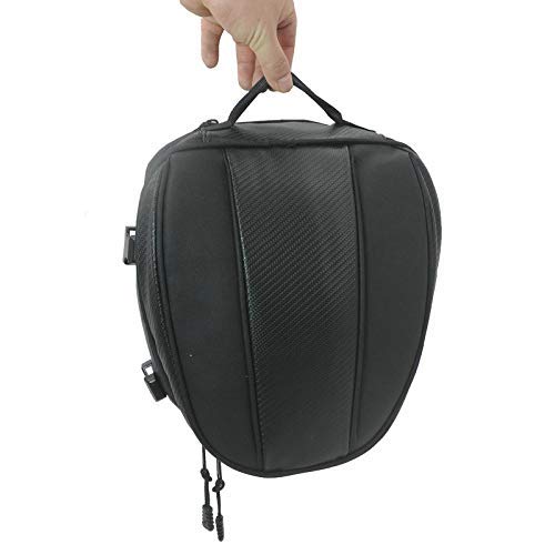 Bolso del Paquete del Cuero de la Cola del Asiento Trasero de la Motocicleta Bolsa de Equipaje Extensible PU Impermeable 7.5-10L Capacidad para Ajuste Universal