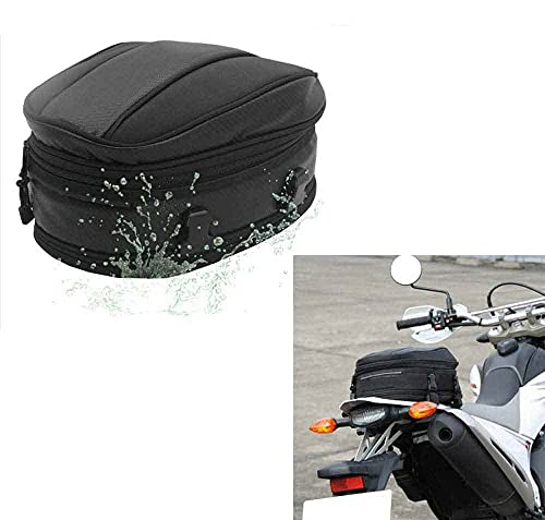 Bolso del Paquete del Cuero de la Cola del Asiento Trasero de la Motocicleta Bolsa de Equipaje Extensible PU Impermeable 7.5-10L Capacidad para Ajuste Universal