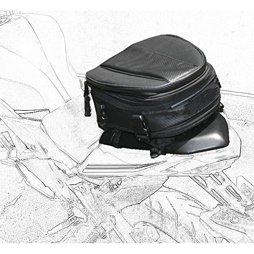 Bolso del Paquete del Cuero de la Cola del Asiento Trasero de la Motocicleta Bolsa de Equipaje Extensible PU Impermeable 7.5-10L Capacidad para Ajuste Universal