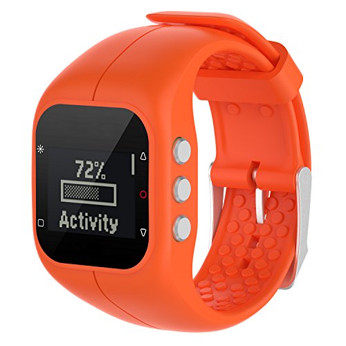 BoLuo Correa para Polar A300, Bandas Correa Repuesto,Correas de Reloj, Silicona Reloj Recambio Ajustable Brazalete Correa Repuesto Strap Wristband para Polar A300 Watch Accessories (naranja)