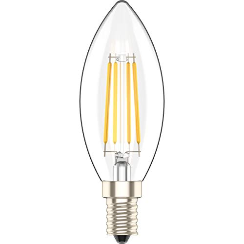 Bombilla LED C35, E14, 4 W equivalente a 30 W, Luz Calida 2700K,300 Lúmenes, No Regulable - Pack de 5