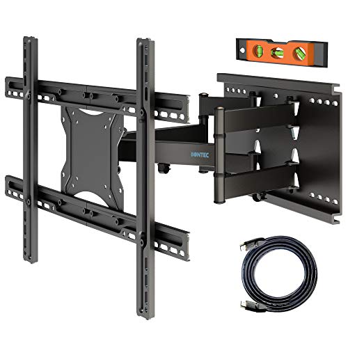 BONTEC Soporte Pared TV Inclinación y Giro para Televisores de 37" a 80" LCD/LED Movimiento Comlpeto Brazo Doble Ultra Fuerte Carga Máx. 65 kg Máx VESA 600x400