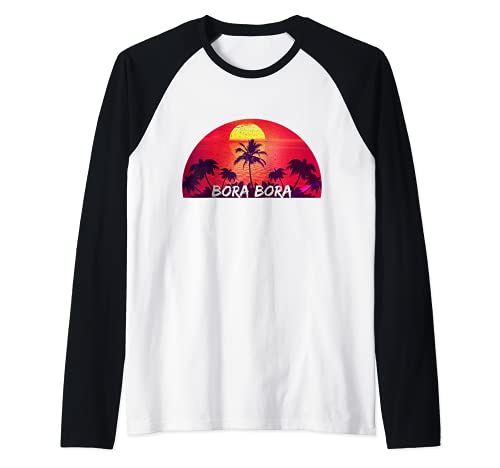 Bora Bora - Diseño de viaje Camiseta Manga Raglan