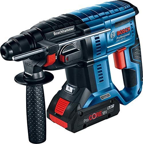 Bosch Professional 18V System GBH 18V-21 - Martillo perforador combinado a batería (2,0 J, Ø máx. hormigón 21 mm, SDS plus, sin batería, en L-BOXX)