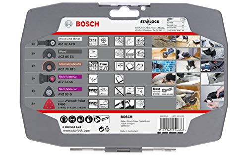 Bosch Professional 2608664624 Set 5 Unidades para multiherramientas Starlock (para Madera, Metal, multimaterial y Materiales abrasivos, Accesorio de multicortador)