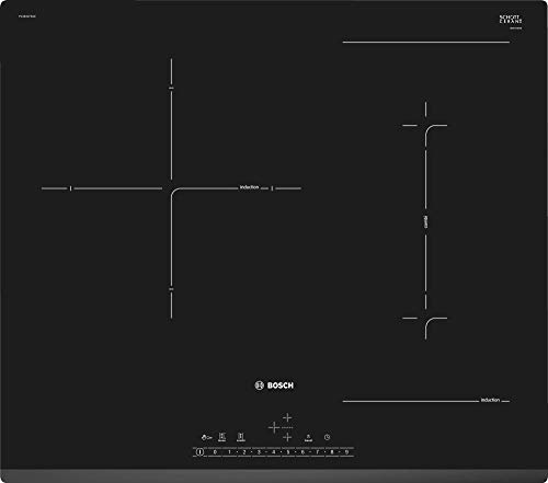 Bosch Serie 6 PVJ631FB1E - Placa de inducción, 60 cm, 17 niveles de potencia, 3 zonas de cocción, Color Negro