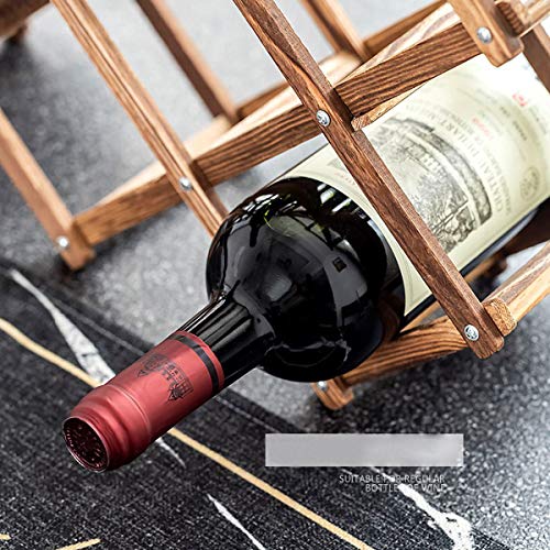 Botellero Vino Madera, Senteen Estantería De Vino Plegable Estante Botellas De Vino Vertical Portabotellas De Vino Apilable Wine Rack para Exhibición De Vinos Barra De Bar Cerveza Cocina Casera