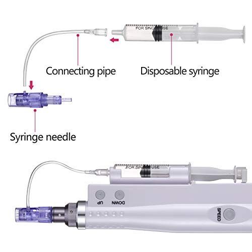 BOWKA 8 unidades de 36/12 pines nano redondos, agujas de repuesto para Microneedling Pen electrónicas, ranura de rosca ajustable para Derma Pen eléctrico (36 pines)