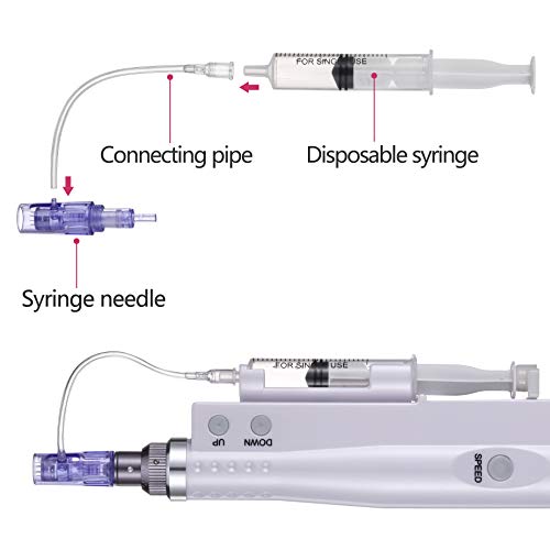 BOWKA 8 unidades de 36/12 pines nano redondos, agujas de repuesto para Microneedling Pen electrónicas, ranura de rosca ajustable para Derma Pen eléctrico (36 pines)