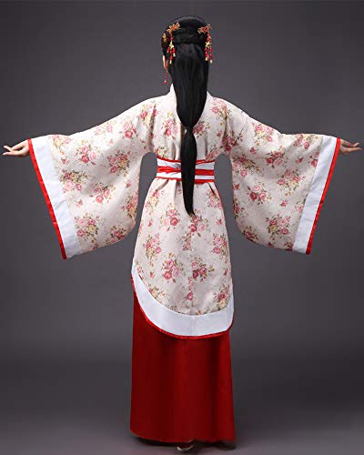 BOZEVON Ropa de Mujer Traje Tang - Traje Tradicional de Estilo Chino Antiguo Vestidos de Hanfu - para Show de Escenario Actuaciones Cosplay, Estilo-2/L