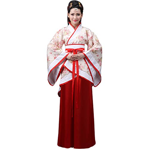 BOZEVON Ropa de Mujer Traje Tang - Traje Tradicional de Estilo Chino Antiguo Vestidos de Hanfu - para Show de Escenario Actuaciones Cosplay, Estilo-2/L