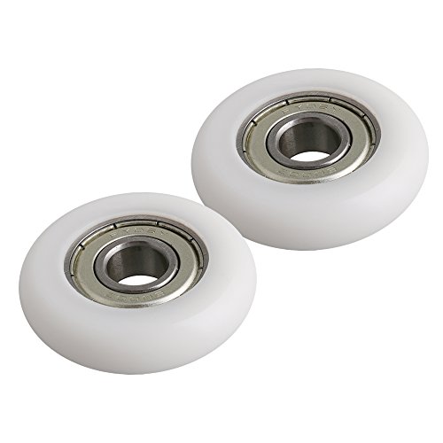 BQLZR - Rodamiento de bolas de acero con ruedas redondas para puerta, 10 x 40 x 10 mm, 83 kg, 4 unidades, color blanco