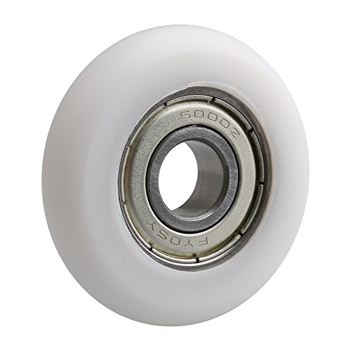 BQLZR - Rodamiento de bolas de acero con ruedas redondas para puerta, 10 x 40 x 10 mm, 83 kg, 4 unidades, color blanco