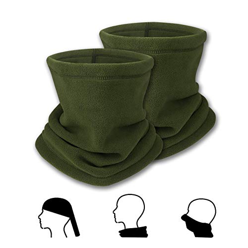 Braga Cuello Moto Calentador de Cuello Mascarilla, Pasamontañas Bufanda de Invierno, Multifuncional Máscara de Esquí Gorro Invierno Hombre Ciclismo Correr Aire Libre (Verde)