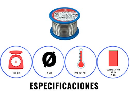 Brofil Hilo estaño Plata 3.5 Sn AG 100g Carrete