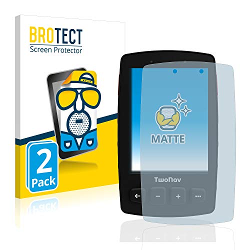 BROTECT Protector Pantalla Anti-Reflejos Compatible con TwoNav Trail 2 Bike (2 Unidades) Película Mate Anti-Huellas