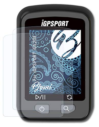 Bruni Película Protectora Compatible con iGPSPORT iGS20E Protector Película, Claro Lámina Protectora (2X)