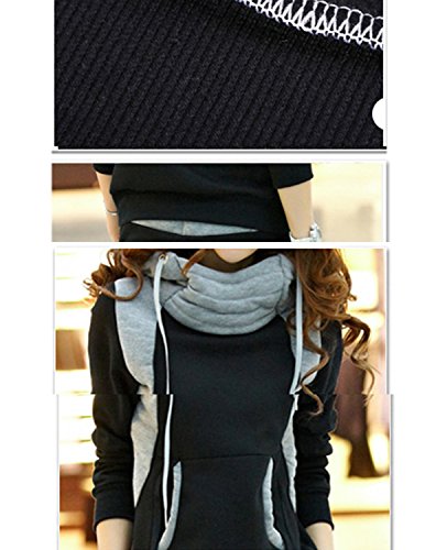 BYD Mujeres 2pcs Conjuntos Chándales Deportivos Casual Collar de Pilas Hoodie Sweatshirt Sudadera con Capucha + Pantalones