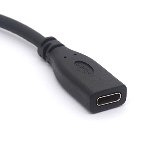 Cable USB-C en ángulo recto de 90 grados macho a hembra tipo C para Chromebook, Samsung Galaxy S8, Nexus 5X 6P y otros dispositivos de puerto USB C de 20 cm