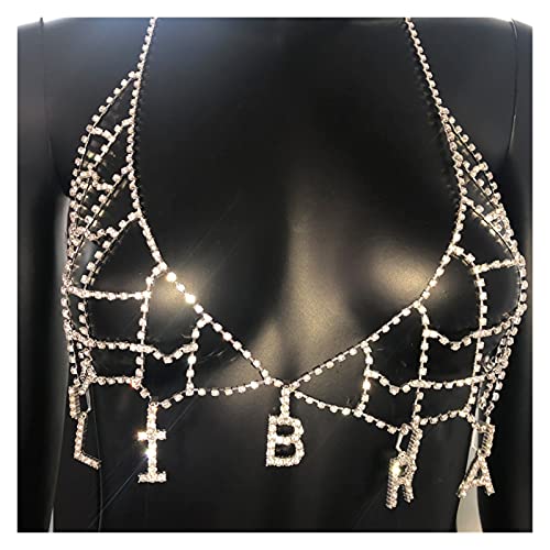 Cadena Corporal STONETFANS Marca Comercial Cuerda Cadena Change Mujeres Bra 12 CONTELACIONES JOYERO DE Cadena Mujeres Sexy Rhinestone Sujetador Joyería Joyas del Cuerpo para Las Mujeres.