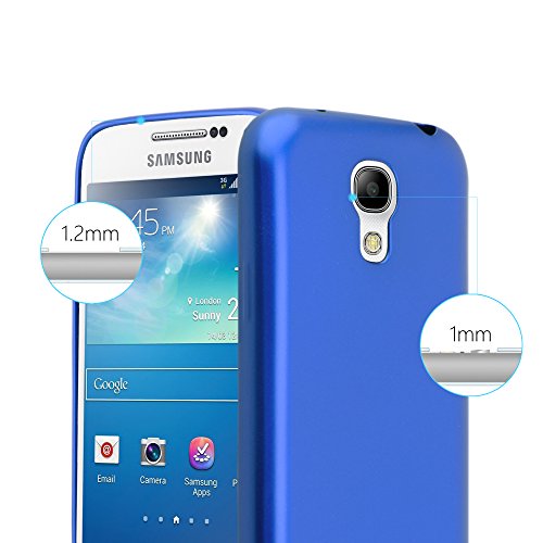 Cadorabo Funda para Samsung Galaxy S4 en Metallic Azul - Cubierta Proteccíon de Silicona TPU Delgada e Flexible con Antichoque - Gel Case Cover Carcasa Ligera