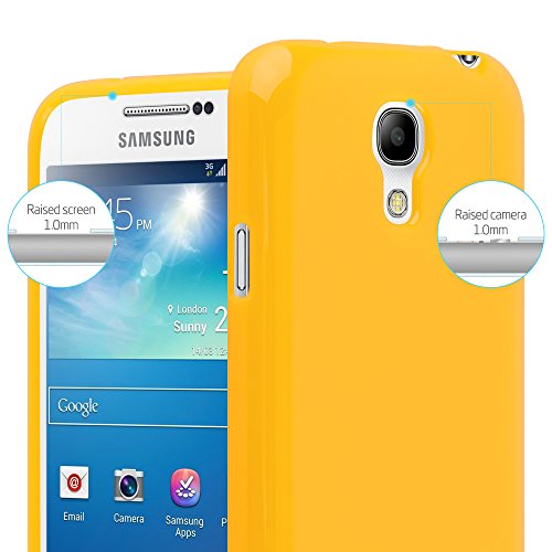 Cadorabo Funda para Samsung Galaxy S4 Mini en Jelly Amarillo - Cubierta Proteccíon de Silicona TPU Delgada e Flexible con Antichoque - Gel Case Cover Carcasa Ligera