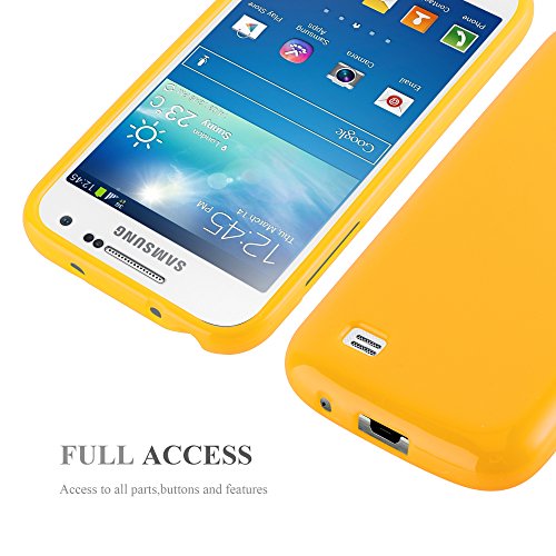 Cadorabo Funda para Samsung Galaxy S4 Mini en Jelly Amarillo - Cubierta Proteccíon de Silicona TPU Delgada e Flexible con Antichoque - Gel Case Cover Carcasa Ligera