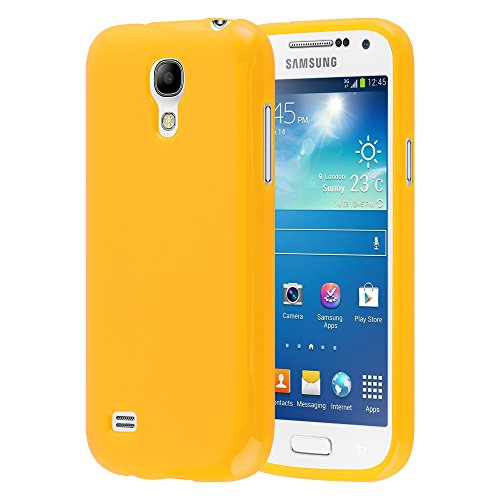 Cadorabo Funda para Samsung Galaxy S4 Mini en Jelly Amarillo - Cubierta Proteccíon de Silicona TPU Delgada e Flexible con Antichoque - Gel Case Cover Carcasa Ligera